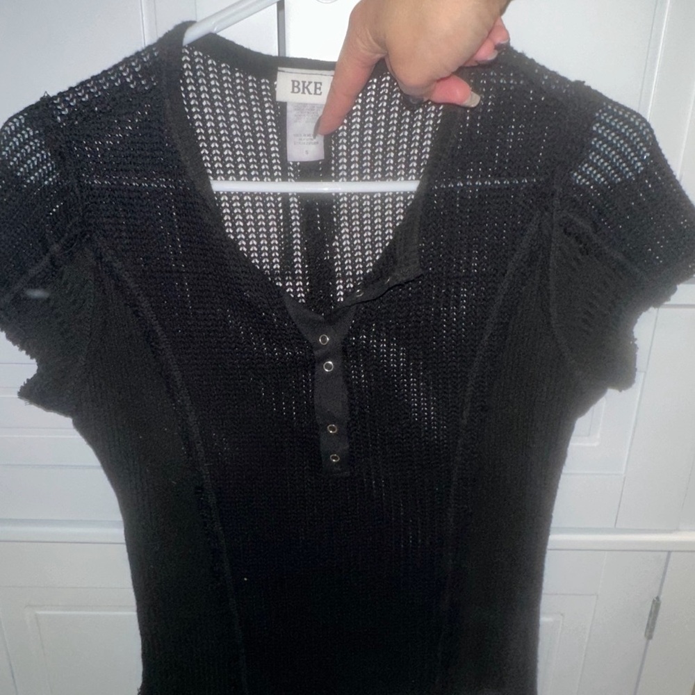 BKE Black Textured Women's Blouse